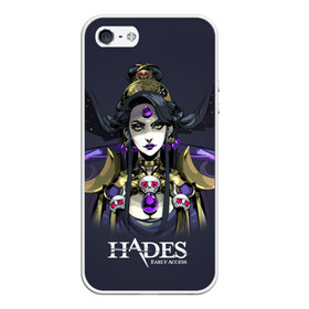 Чехол для iPhone 5/5S матовый с принтом Hades Nyx в Белгороде, Силикон | Область печати: задняя сторона чехла, без боковых панелей | nyx | roguelike | бесконечные круги ада | богиня ночи | звезды | компьютерная игра | космос | мифология | никс | ночь