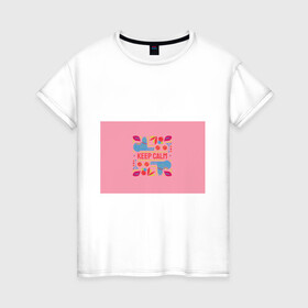 Женская футболка хлопок с принтом Разноцветное вдохновение в Белгороде, 100% хлопок | прямой крой, круглый вырез горловины, длина до линии бедер, слегка спущенное плечо | вишня | еда | животные | звери | очки | разноцветное | розовое | цветы