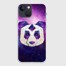 Чехол для iPhone 13 mini с принтом КОСМО ПАНДА в Белгороде,  |  | animal | bear | cosmo | geometry | night | panda | sky | stars | universe | геометрия | голова | животные | звезды | космос | медведь | мило | неон | ночь | панда