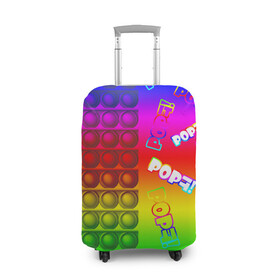 Чехол для чемодана 3D с принтом POP it! в Белгороде, 86% полиэфир, 14% спандекс | двустороннее нанесение принта, прорези для ручек и колес | pop it | rainbow | simple dimple | toy | игрушка | поп ит | радуга | симпл димпл