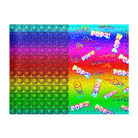 Обложка для студенческого билета с принтом POP it! в Белгороде, натуральная кожа | Размер: 11*8 см; Печать на всей внешней стороне | pop it | rainbow | simple dimple | toy | игрушка | поп ит | радуга | симпл димпл
