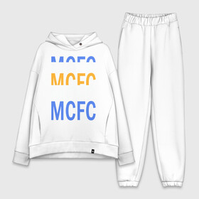 Женский костюм хлопок Oversize с принтом MANCHESTER CITY в Белгороде,  |  | aguero | blue | british | champion | city | de bruyne | england | football | manchester | team | text | англия | британия | горожане | манчестер | надпись | синие | сити | спорт | футбол | чемпион