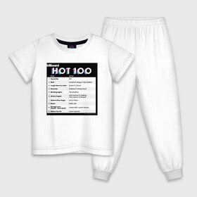 Детская пижама хлопок с принтом BTS DYNAMITE BILLBOARD HOT-100 в Белгороде, 100% хлопок |  брюки и футболка прямого кроя, без карманов, на брюках мягкая резинка на поясе и по низу штанин
 | bbma | bts | dynamite | j hope | jimin | jin | jk | rm | suga | v | чарт топ