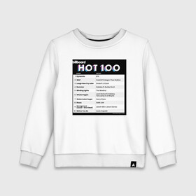 Детский свитшот хлопок с принтом BTS DYNAMITE BILLBOARD HOT-100 в Белгороде, 100% хлопок | круглый вырез горловины, эластичные манжеты, пояс и воротник | bbma | bts | dynamite | j hope | jimin | jin | jk | rm | suga | v | чарт топ