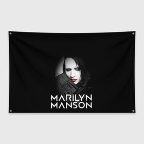 Флаг-баннер с принтом MARILYN MANSON в Белгороде, 100% полиэстер | размер 67 х 109 см, плотность ткани — 95 г/м2; по краям флага есть четыре люверса для крепления | alternative | manson | music | rock | usa | искусство | картина | метал | музыка | мэрлин мэнсон | панк | рок