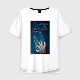 Мужская футболка хлопок Oversize с принтом Jaws hand в Белгороде, 100% хлопок | свободный крой, круглый ворот, “спинка” длиннее передней части | jaws | jaws 2 | jaws movie | кино | челюсти | челюсти 2 | челюсти фильм