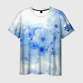 Мужская футболка 3D с принтом Цветущая Сакура в Белгороде, 100% полиэфир | прямой крой, круглый вырез горловины, длина до линии бедер | cherry tree | flowers | sakura | сакура | цветы