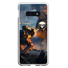 Чехол для Samsung S10E с принтом Battletech warrior в Белгороде, Силикон | Область печати: задняя сторона чехла, без боковых панелей | Тематика изображения на принте: battle tech | battletech | game | games | батл тех | батлтеч | игра | игры | мех | мехи | роботы