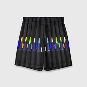 Детские спортивные шорты 3D с принтом Цветные Карандаши в Белгороде,  100% полиэстер
 | пояс оформлен широкой мягкой резинкой, ткань тянется
 | colored | pencils | карандаши | мелки | цветные