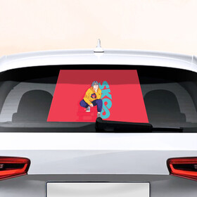 Наклейка на авто - для заднего стекла с принтом SK8 the Infinity Langa в Белгороде, ПВХ | Точные размеры наклейки зависят от выбранного изображения (ширина не больше 75 мм, высота не больше 45 мм) | hasegawa | infinity | langa | sk8 | the