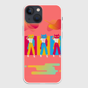 Чехол для iPhone 13 mini с принтом КОШКИ ТАНЦЫ в Белгороде,  |  | вдохновение | вечеринка | дискотека | животные | радость | танец