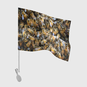 Флаг для автомобиля с принтом Пчёлы в Белгороде, 100% полиэстер | Размер: 30*21 см | живность | животное | животные | насекомое | насекомые | пчела | пчёлка | пчёлки | пчёлы