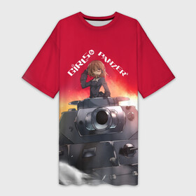 Платье-футболка 3D с принтом Girls und Panzer | Девушки и танки (z) в Белгороде,  |  | anime | girls und panzer | panzer | аниме | анцио | гарудзу андо панца | девушки и танки | куромориминэ | манго | оараи | пик чёрного леса | сандерс | спокон