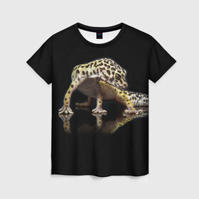 Женская футболка 3D с принтом ЭУБЛЕФАР  EUBLEPHARIS в Белгороде, 100% полиэфир ( синтетическое хлопкоподобное полотно) | прямой крой, круглый вырез горловины, длина до линии бедер | tegunvteg | геккон | гекон | зублефар | леопардовый геккон | эу | эублефар | ящерица