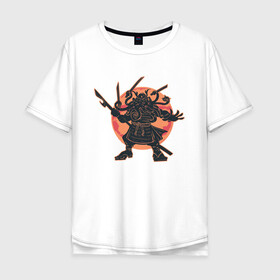 Мужская футболка хлопок Oversize с принтом Ктулху Самурай Samurai ninja в Белгороде, 100% хлопок | свободный крой, круглый ворот, “спинка” длиннее передней части | Тематика изображения на принте: art | cyberpunk samurai | elder god | ninja | oni | rdsmry | ronin | samurai | shogun | арт | говард лавкрафт | древние боги | древний бог | киберпанк самурай | мерч | осьминог | прикол | путь воина | ронин | сёгун | токио | харакири