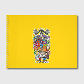 Альбом для рисования с принтом CupHead Family в Белгороде, 100% бумага
 | матовая бумага, плотность 200 мг. | arkade | cup head | cuphead | game | games | аркада | игра | игры | кап хэд | капхед | купа хэд | сгз руфв | сгзруфв | чашкоголовый