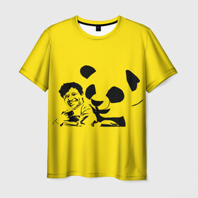 Мужская футболка 3D с принтом Панда в Белгороде, 100% полиэфир | прямой крой, круглый вырез горловины, длина до линии бедер | добрый | забавный | китай | медведь | пушистый | черно белый