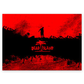 Поздравительная открытка с принтом Island of blood в Белгороде, 100% бумага | плотность бумаги 280 г/м2, матовая, на обратной стороне линовка и место для марки
 | dead island | game | games | zombi | zomby | апокалепсис | апокалипсис | вуфв шыдфтв | дэд исланд | зомби | игра | игры | мертвый остров