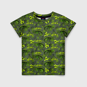 Детская футболка 3D с принтом Динозавры T-rex в Белгороде, 100% гипоаллергенный полиэфир | прямой крой, круглый вырез горловины, длина до линии бедер, чуть спущенное плечо, ткань немного тянется | t rex | абстракция | динозавры | паттерн | текстуры | тирекс