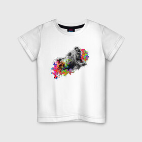 Детская футболка хлопок с принтом пасть медведя в Белгороде, 100% хлопок | круглый вырез горловины, полуприлегающий силуэт, длина до линии бедер | грозный | друг | животное | животные | звери | медведь | опасность | оскал | укус