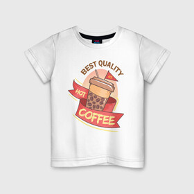 Детская футболка хлопок с принтом Hot Coffee в Белгороде, 100% хлопок | круглый вырез горловины, полуприлегающий силуэт, длина до линии бедер | burgers | delicious | hot dog | вредная еда | еда