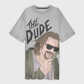 Платье-футболка 3D с принтом The Dude в Белгороде,  |  | big lebowski | donney | dude | lebowski | the big lebowski | the dude | walter | большой лебовски | лебовски | чувак