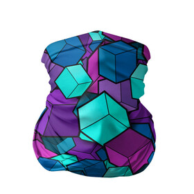 Бандана-труба 3D с принтом СИРЕНЕВЫЕ КУБЫ в Белгороде, 100% полиэстер, ткань с особыми свойствами — Activecool | плотность 150‒180 г/м2; хорошо тянется, но сохраняет форму | Тематика изображения на принте: blue | cube | geometry | геометрия | квадраты | кубики | кубы | паттерн | синий | сиреневый | текстуры | фиолетовый