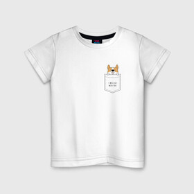 Детская футболка хлопок с принтом Корги в кармане_02 в Белгороде, 100% хлопок | круглый вырез горловины, полуприлегающий силуэт, длина до линии бедер | corgi | dog | вельш корги | карман | корги | коржик | собака