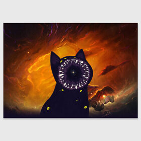 Поздравительная открытка с принтом Космический кот | Space Cat (Z) в Белгороде, 100% бумага | плотность бумаги 280 г/м2, матовая, на обратной стороне линовка и место для марки
 | Тематика изображения на принте: cat | cats | colors | galaxy | meow | paints | space | star
nebula | абстракция | вселенная | галактика | звезда | звезды | космический | кот | котик | котики | коты | кошка | кошки | красивая кошка | краски | мяу | планеты