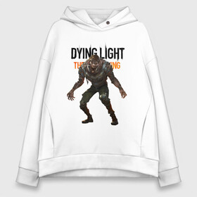 Женское худи Oversize хлопок с принтом Dying light Зараженный в Белгороде, френч-терри — 70% хлопок, 30% полиэстер. Мягкий теплый начес внутри —100% хлопок | боковые карманы, эластичные манжеты и нижняя кромка, капюшон на магнитной кнопке | dying light | аномалия | зараженный | монстр | мутант | ужасы | урод | хоррор