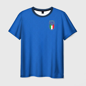Мужская футболка 3D+ с принтом форма сборной Италии домашняя в Белгороде, 100% микрофибра | круглый вырез горловины, длина до линии бедер | 2021 | championship | cup | dzyuba | russia | world | европы | италия | мира | мундиаль | форма | футбол | чемпионат