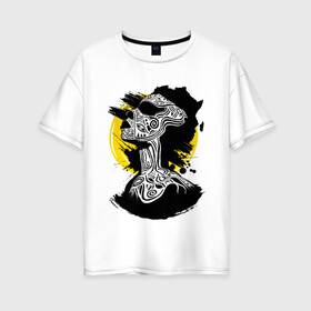Женская футболка хлопок Oversize с принтом Africa в Белгороде, 100% хлопок | свободный крой, круглый ворот, спущенный рукав, длина до линии бедер
 | africa | арт | африка | африканские узоры | афро.