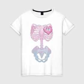 Женская футболка хлопок с принтом yumemi riamu (Риаму Юмэми) в Белгороде, 100% хлопок | прямой крой, круглый вырез горловины, длина до линии бедер, слегка спущенное плечо | anime | yumemi riamu | аниме | девушки золушки | риаму юмэми | сердце | скелет | хэллоуин