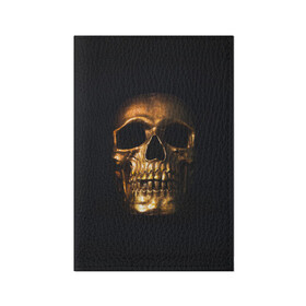 Обложка для паспорта матовая кожа с принтом Golden Skull в Белгороде, натуральная матовая кожа | размер 19,3 х 13,7 см; прозрачные пластиковые крепления | golden | midas | skull | иллюстрация | черепа
