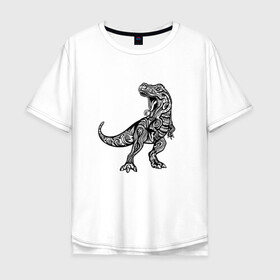 Мужская футболка хлопок Oversize с принтом Тираннозавр узор Мандала в Белгороде, 100% хлопок | свободный крой, круглый ворот, “спинка” длиннее передней части | Тематика изображения на принте: art | ethnic | grunge | mandala | pattern | pop culture | rex | science | t rex | tribal | tyrannosaurus rex | vintage | арт | вензеля | винтаж | гранж | динозавр | наука | паттерн | популярная культура | теропод | ти рекс | тиранозавр | тирекс | хищник |