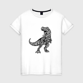 Женская футболка хлопок с принтом Тираннозавр узор Мандала в Белгороде, 100% хлопок | прямой крой, круглый вырез горловины, длина до линии бедер, слегка спущенное плечо | art | ethnic | grunge | mandala | pattern | pop culture | rex | science | t rex | tribal | tyrannosaurus rex | vintage | арт | вензеля | винтаж | гранж | динозавр | наука | паттерн | популярная культура | теропод | ти рекс | тиранозавр | тирекс | хищник |