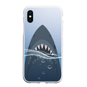Чехол для iPhone XS Max матовый с принтом Акула под водой в Белгороде, Силикон | Область печати: задняя сторона чехла, без боковых панелей | shark | акула | акулы | жители | клыки | море | морские | океан | рыба