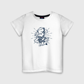 Детская футболка хлопок с принтом Моряк в Белгороде, 100% хлопок | круглый вырез горловины, полуприлегающий силуэт, длина до линии бедер | born to dive | вмф | военно морской флот | капитан | море | морские | моряк | россии | флот | якрорь