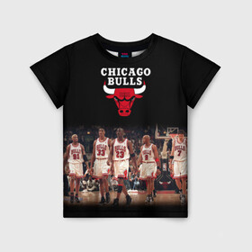 Детская футболка 3D с принтом CHICAGO BULLS [3] в Белгороде, 100% гипоаллергенный полиэфир | прямой крой, круглый вырез горловины, длина до линии бедер, чуть спущенное плечо, ткань немного тянется | basketball | bulls | chicago | chicago bulls | jordan | nba | баскетбол | джордан | нба | чикаго буллз