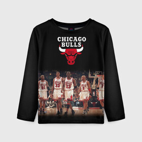 Детский лонгслив 3D с принтом CHICAGO BULLS [3] в Белгороде, 100% полиэстер | длинные рукава, круглый вырез горловины, полуприлегающий силуэт
 | basketball | bulls | chicago | chicago bulls | jordan | nba | баскетбол | джордан | нба | чикаго буллз