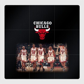 Магнитный плакат 3Х3 с принтом CHICAGO BULLS [3] в Белгороде, Полимерный материал с магнитным слоем | 9 деталей размером 9*9 см | basketball | bulls | chicago | chicago bulls | jordan | nba | баскетбол | джордан | нба | чикаго буллз