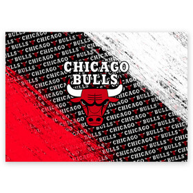 Поздравительная открытка с принтом CHICAGO BULLS [6] в Белгороде, 100% бумага | плотность бумаги 280 г/м2, матовая, на обратной стороне линовка и место для марки
 | Тематика изображения на принте: basketball | bulls | chicago | chicago bulls | jordan | nba | баскетбол | джордан | нба | чикаго буллз