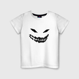 Детская футболка хлопок с принтом Ghost face в Белгороде, 100% хлопок | круглый вырез горловины, полуприлегающий силуэт, длина до линии бедер | disturbed | drain | face | ghost | дрейн | монстр | призрак