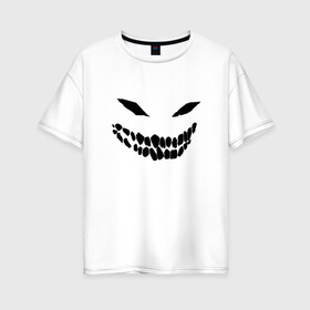 Женская футболка хлопок Oversize с принтом Ghost face в Белгороде, 100% хлопок | свободный крой, круглый ворот, спущенный рукав, длина до линии бедер
 | disturbed | drain | face | ghost | дрейн | монстр | призрак