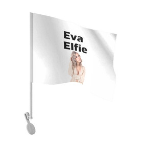 Флаг для автомобиля с принтом Eva Elfie в Белгороде, 100% полиэстер | Размер: 30*21 см | eva elfie | eva elfie print | актер | актриса | ева элфи | кино