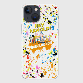 Чехол для iPhone 13 mini с принтом Эй, Арнольд (Nickelodeon) в Белгороде,  |  | blots | cartoon hey arnold | hey arnold | lettering hey arnold | nickelodeon | nickelodeon studio | print hey arnold | арнольд | кляксы | мультфильм эй | надпись эй | никелодеон | принт эй | студия никелодеон | эй