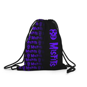 Рюкзак-мешок 3D с принтом MISFITS [9] в Белгороде, 100% полиэстер | плотность ткани — 200 г/м2, размер — 35 х 45 см; лямки — толстые шнурки, застежка на шнуровке, без карманов и подкладки | misfits | music | rock | мисфитс | музыка | рок