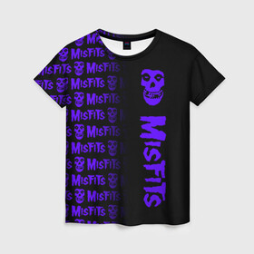 Женская футболка 3D с принтом MISFITS [9] в Белгороде, 100% полиэфир ( синтетическое хлопкоподобное полотно) | прямой крой, круглый вырез горловины, длина до линии бедер | misfits | music | rock | мисфитс | музыка | рок