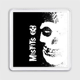 Магнит 55*55 с принтом MISFITS [1] в Белгороде, Пластик | Размер: 65*65 мм; Размер печати: 55*55 мм | misfits | music | rock | мисфитс | музыка | рок