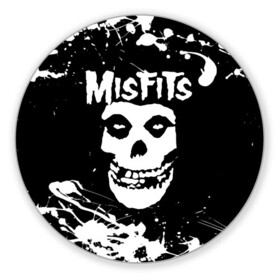 Коврик для мышки круглый с принтом MISFITS [4] в Белгороде, резина и полиэстер | круглая форма, изображение наносится на всю лицевую часть | misfits | music | rock | мисфитс | музыка | рок